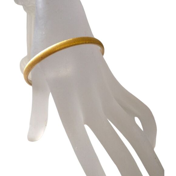 Vintage Gold Tone Bangle Bracelet EVOKE Brushed Stackable Bohemian Gypsy Hippie. - Picture 11 of 16